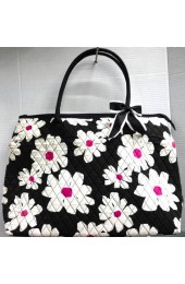 Large Quilted Tote Bag-7011FLOWER/BLACK